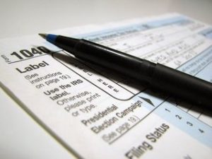 pen over a tax document
