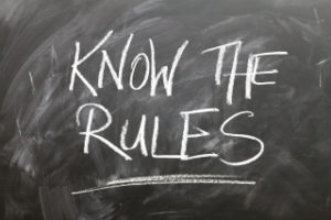 Graphic that says "know the rules"