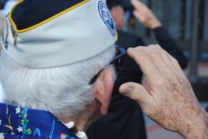 Elderly Veteran Saluting