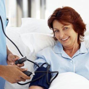 Woman getting her blood pressure read