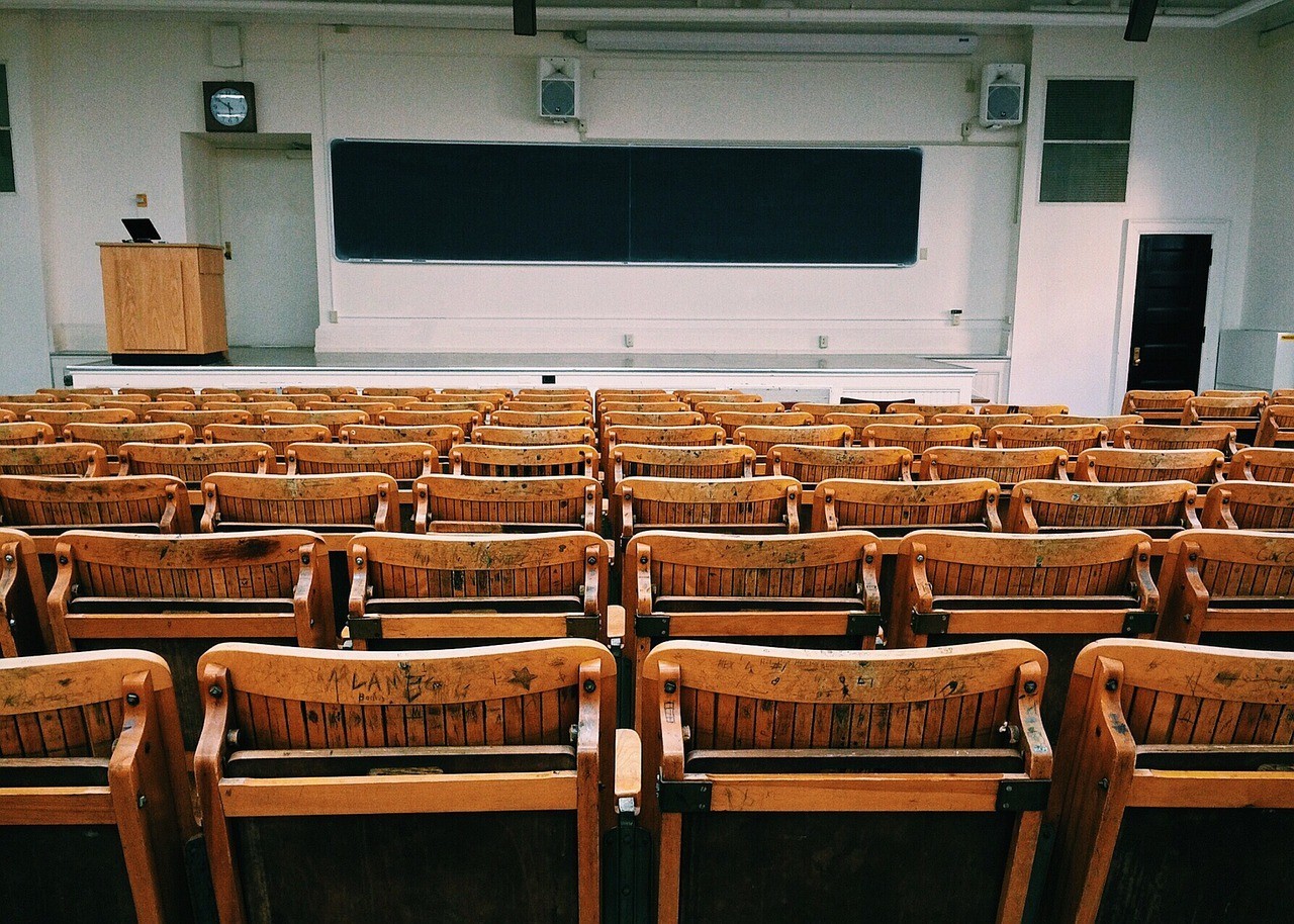 an empty college classroom